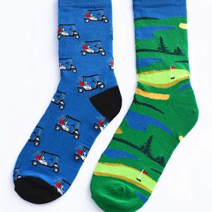 Car & Landscape Print Crew Socks