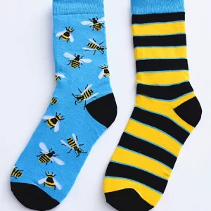 Bee & Stripe Print Crew Socks