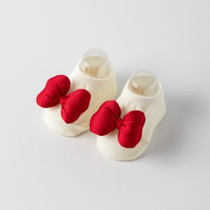Red Bow Decor Baby Socks