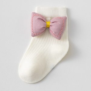 Pink Bow Decor Baby Socks