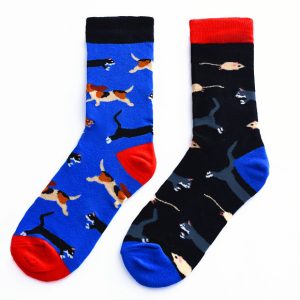 Dog & Cat Animal Print Crew Socks